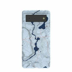 Google Pixel 6 | Powder Blue Contour Lines Google Pixel 6 Case