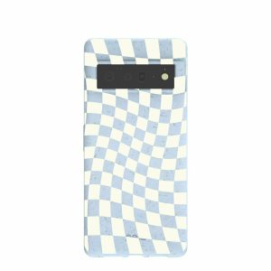 Google Pixel 6 Pro | Powder Blue Warped Checkers Google Pixel 6 Pro Case