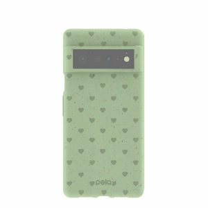 Google Pixel 6 Pro | Sage Green Hearts Google Pixel 6 Pro Case