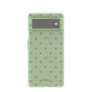 Google Pixel 6 | Sage Green Hearts Google Pixel 6 Case