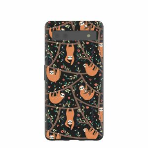 Google Pixel 6a | Black Jungle Sloths Google Pixel 6a Case