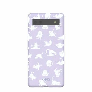 Google Pixel 6a | Lavender Yoga Cat Google Pixel 6a Case