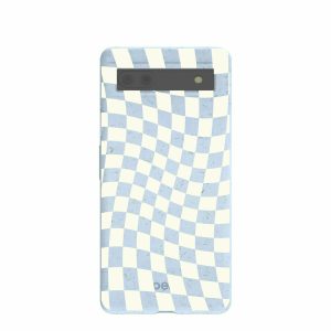 Google Pixel 6a | Powder Blue Warped Checkers Google Pixel 6a Case