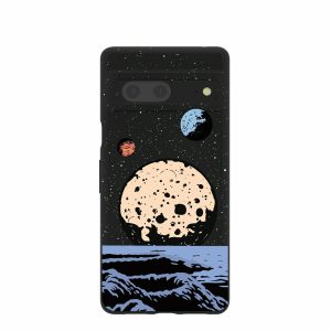 Google Pixel 7 | Black Retro Moon Google Pixel 7 Case