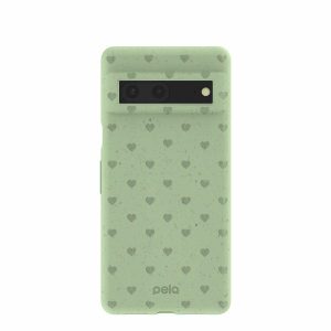 Google Pixel 7 | Sage Green Hearts Google Pixel 7 Case