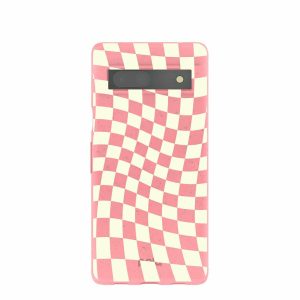 Google Pixel 7a | Bubblegum Pink Warped Checkers Google Pixel 7a Case