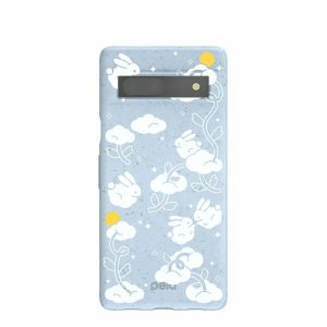 Google Pixel 7a | Powder Blue Fluffy Flower Google Pixel 7a Case