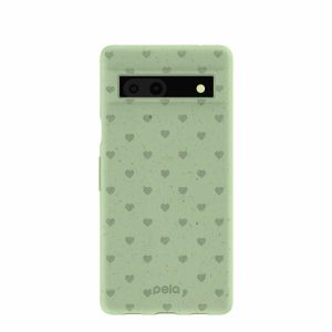 Google Pixel 7a | Sage Green Hearts Google Pixel 7a Case