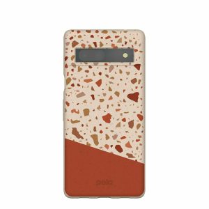 Google Pixel 7a | Seashell Clay Terrazzo Google Pixel 7a Case