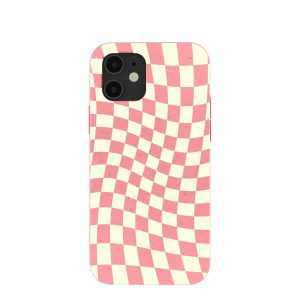 iPhone 12 Pro | Bubblegum Pink Warped Checkers iPhone 12/ iPhone 12 Pro Case