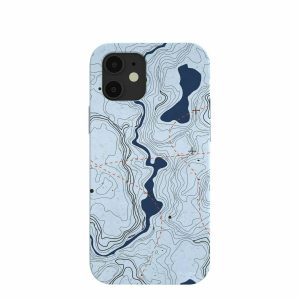 iPhone 12 Pro | Powder Blue Contour Lines iPhone 12/ iPhone 12 Pro Case