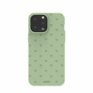 iPhone 13 Pro Max | Sage Green Hearts iPhone 13 Pro Max Case