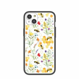 iPhone 14 Plus | Clear Sweet Bees iPhone 14 Plus Case With Black Ridge