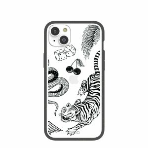 iPhone 14 Plus | Clear Tiger Luck iPhone 14 Plus Case With Black Ridge