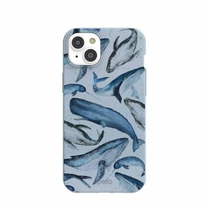 iPhone 14 Plus | Powder Blue Whales iPhone 14 Plus Case