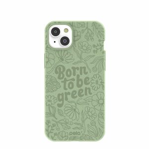 iPhone 14 Plus | Sage Green Born to be green iPhone 14 Plus Case