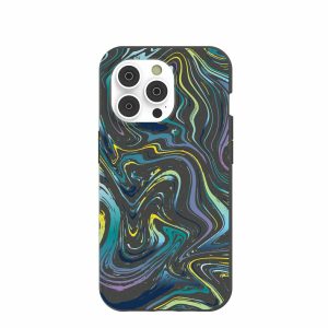 iPhone 14 Pro | Black Space Waves iPhone 14 Pro Case