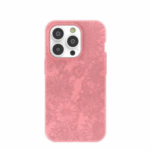 iPhone 14 Pro | Bubblegum Pink Flora iPhone 14 Pro Case