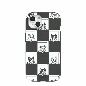 iPhone 15 | Black Frenchie Checkers iPhone 15 Case