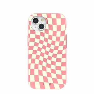 iPhone 15 | Bubblegum Pink Warped Checkers iPhone 15 Case