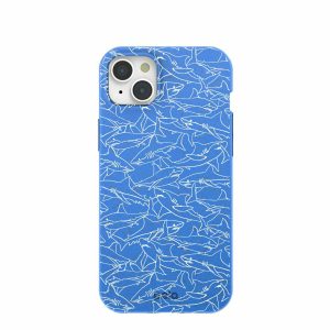 iPhone 15 Plus | Electric Blue Shark Frenzy iPhone 15 Plus Case