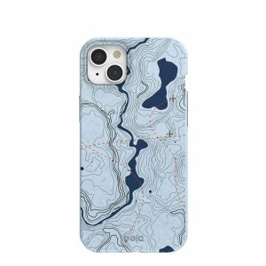 iPhone 15 Plus | Powder Blue Contour Lines iPhone 15 Plus Case