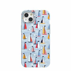 iPhone 15 Plus | Powder Blue Sails and Seagulls iPhone 15 Plus Case