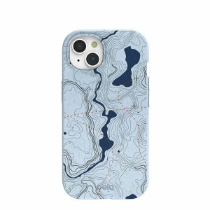 iPhone 15 | Powder Blue Contour Lines iPhone 15 Case