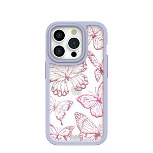 iPhone 15 Pro | Clear Butterfly Effect iPhone 15 Pro Case With Lavender Ridge