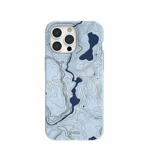 iPhone 15 Pro Max | Powder Blue Contour Lines iPhone 15 Pro Max Case