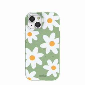 iPhone 15 | Sage Green Daisy iPhone 15 Case