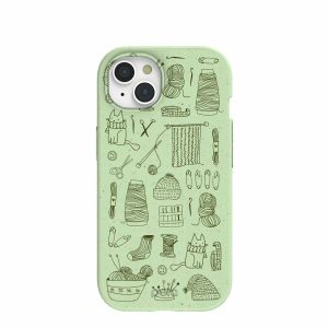 iPhone 15 | Sage Green Knit Nook iPhone 15 Case