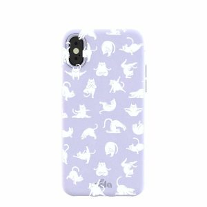 iPhone X | Lavender Yoga Cat iPhone X Case