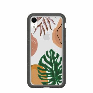 iPhone XR | Clear Abstract Botanics iPhone XR Case With Black Ridge