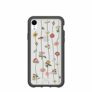 iPhone XR | Clear Floral Vines iPhone XR Case With Black Ridge