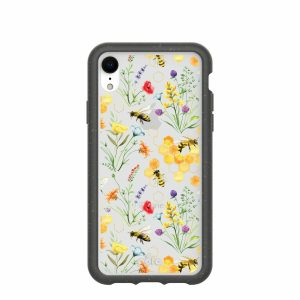 iPhone XR | Clear Sweet Bees iPhone XR Case With Black Ridge