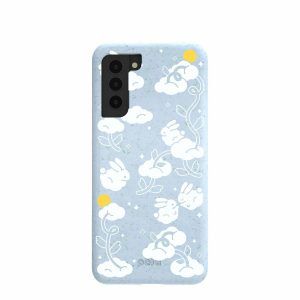 Samsung Galaxy S21 | Powder Blue Fluffy Flower Samsung Galaxy S21 Case