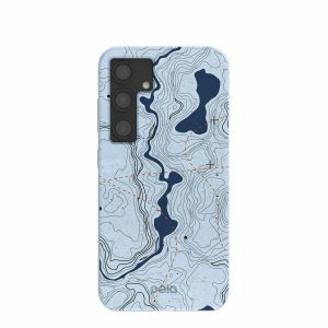 Samsung Galaxy S24 | Powder Blue Contour Lines Samsung Galaxy S24 Case