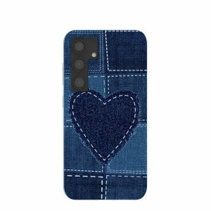 Samsung Galaxy S24 | Powder Blue Denim Heart Samsung Galaxy S24 Case