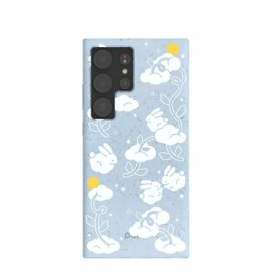 Samsung Galaxy S24 Ultra | Powder Blue Fluffy Flower Samsung Galaxy S24 Ultra Case