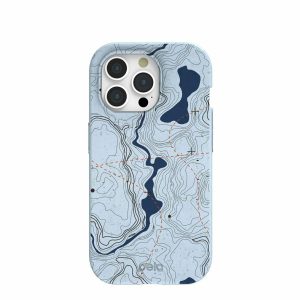 iPhone 15 Pro | Powder Blue Contour Lines iPhone 15 Pro Case