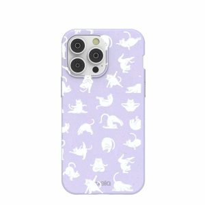 iPhone 14 Pro Max | Lavender Yoga Cat iPhone 14 Pro Max Case