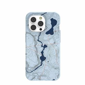 iPhone 14 Pro | Powder Blue Contour Lines iPhone 14 Pro Case